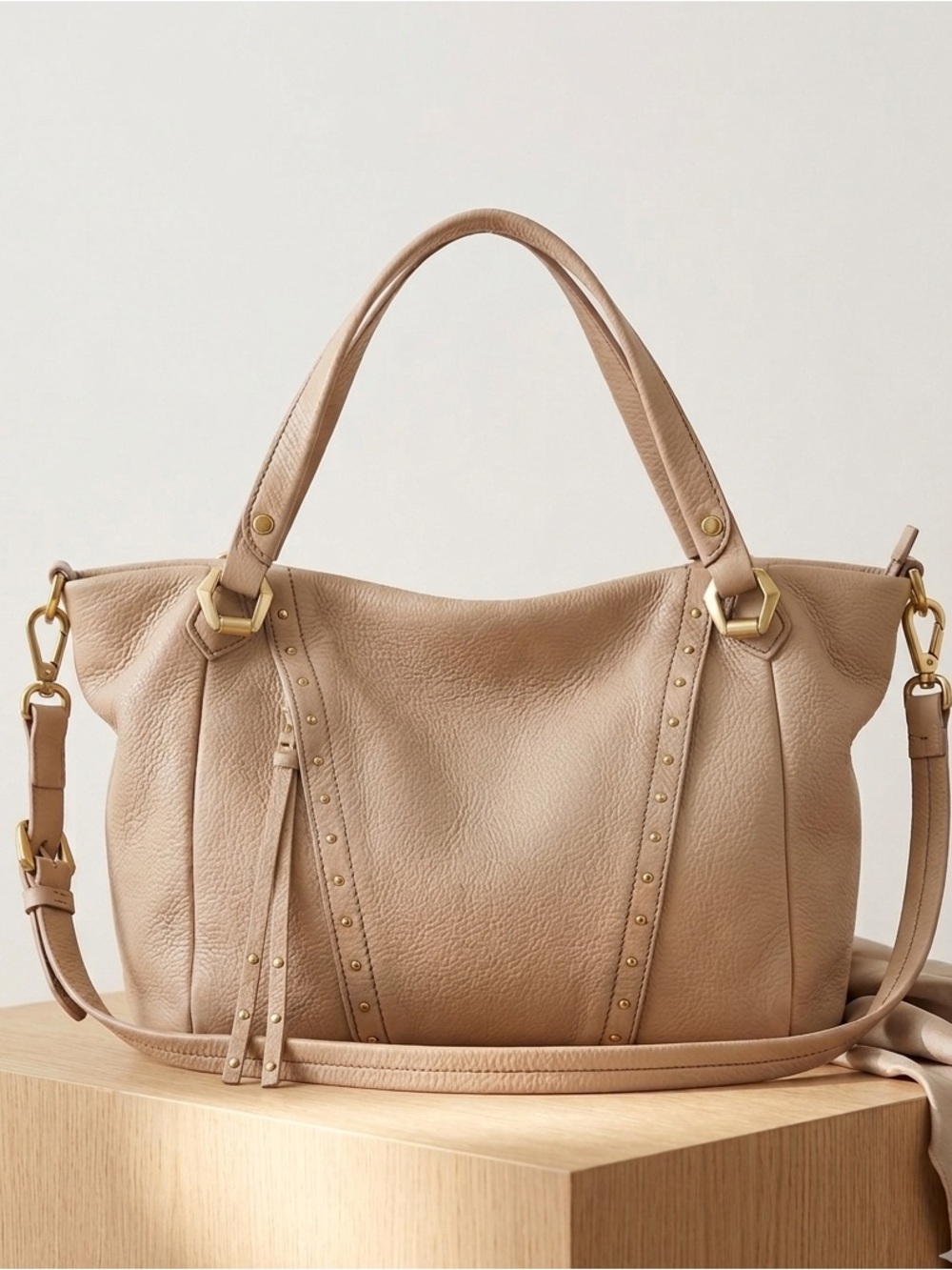 OrYany large Taupe leather Hobo Bucket Crossbody handbag